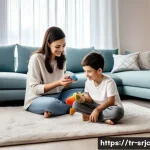 제조업체의 서비스화 성공 스토리 - **Prompt:** A Turkish family enjoying a serene evening in their modern, smart-controlled living room...