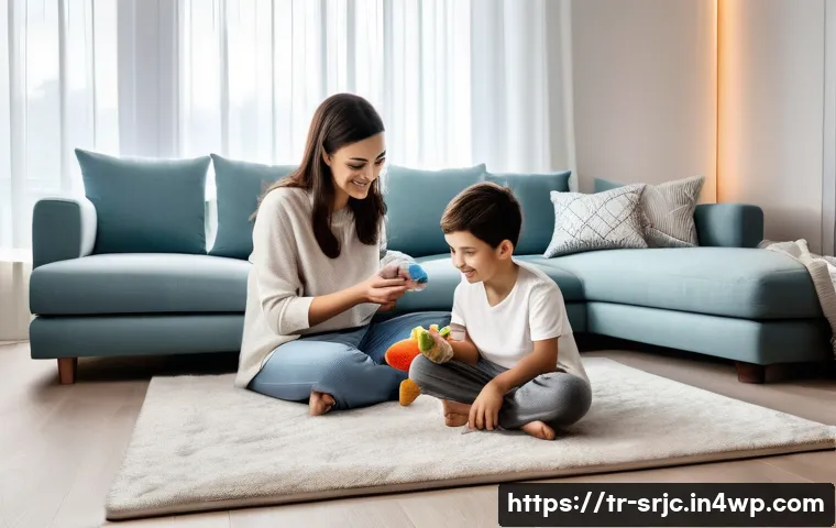 제조업체의 서비스화 성공 스토리 - **Prompt:** A Turkish family enjoying a serene evening in their modern, smart-controlled living room...