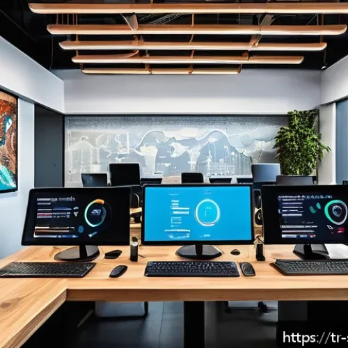 제품 서비스화의 비즈니스 성과 분석 - A modern Turkish tech startup office environment showcasing diverse professionals collaborating arou...